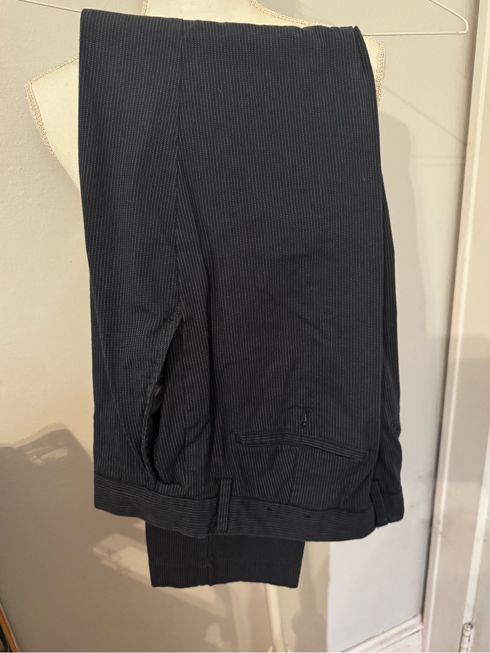 Banana Republic Men's Navy Pinstripe Dress Pants